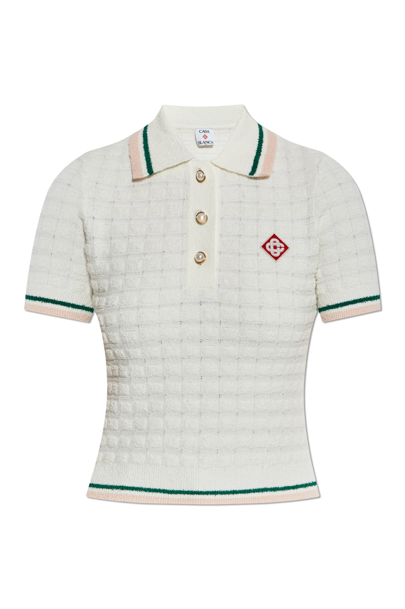 White Polo shirt with logo patch Casablanca - Vitkac AS